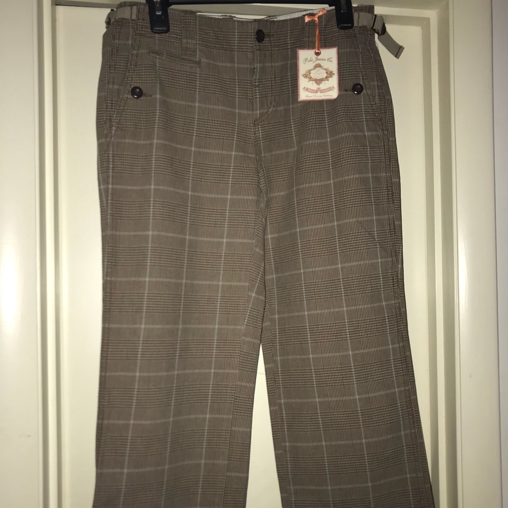 Brown and tan Polo Capri pants.